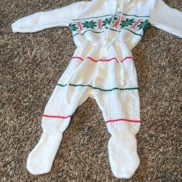 Vintage Hudson’s Bay The Bay Baby Knitted One Piece Sleeper 6-9 Months - Picture 7 of 9